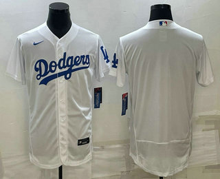 Men%27s Los Angeles Dodgers Blank White Flex Base Stitched Baseball Jersey->minnesota twins->MLB Jersey